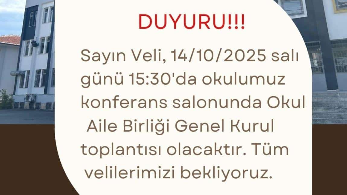Okul Aile Birliği Genel Kurul Toplantısı